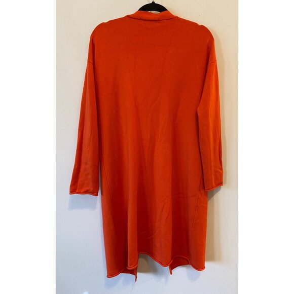 West End Girls Orange Open-Front Cardigan Midi 35" Long With Pockets Small - Picture 2 of 12